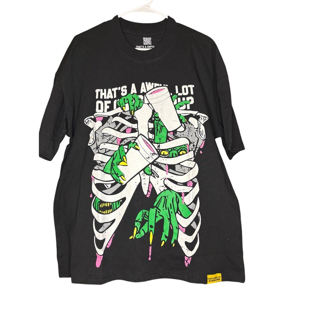 NEW Sz. Large - Men's Awful Lot of Cough Syrup (Blk/Green)